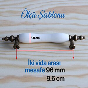 Gerçek Porselen Eskitme Antik Sarı 96 Mm Düz Mobilya Mutfak Çekmece Dolap Kulpu Kulbu Kulpları