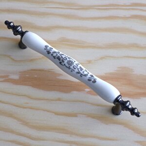 Gerçek Porselen Beyaz Füme 128 Mm Kulp Mobilya Çekmece Mutfak Kulplar Kapak Kulpu Kulbu Dolabı Dolap