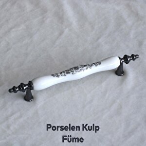 Gerçek Porselen Beyaz Füme 128 Mm Kulp Mobilya Çekmece Mutfak Kulplar Kapak Kulpu Kulbu Dolabı Dolap