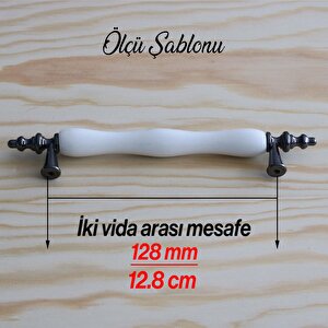 Gerçek Porselen Beyaz Füme 128 Mm Kulp Mobilya Çekmece Mutfak Kulplar Kapak Kulpu Kulbu Dolabı Dolap