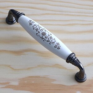 Gerçek Porselen Beyaz Füme 96 Mm Mobilya Mutfak Kulpları Dolap Dolabı Kapak Kulpu Çekmece Kulbu
