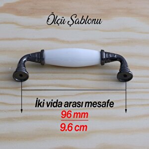 Gerçek Porselen Beyaz Füme 96 Mm Mobilya Mutfak Kulpları Dolap Dolabı Kapak Kulpu Çekmece Kulbu