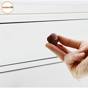 Noktalı Mantar Düğme Mobilya Mutfak Çekmece Dolap Dolabı Kapak Kulbu Kulpu Kulpları Kahve 10 Adet
