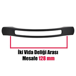 Aslı Mobilya Dolap Kapak Çekmece Kulpu Mat Siyah 128 Mm Metal Kulp