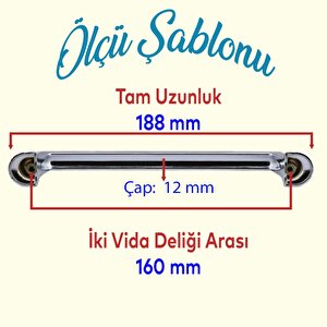 Simay Mobilya Mutfak Dolabı Çekmece Dolap Kapak Kulpu Düz Metal Kulp Kulbu Kulpu 160 Mm Krom