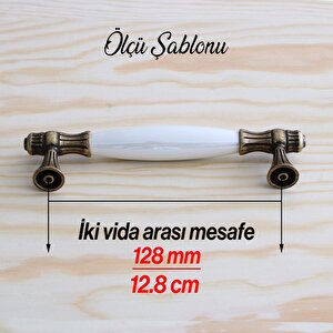 Gerçek Sedef Eskitme Antik Sarı 128 Mm Mobilya Mutfak Çekmece Dolap Dolabı Kulpu Kulbu Kulpları