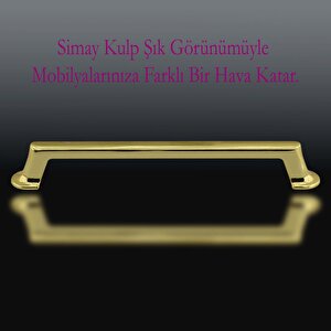 Simay Mobilya Mutfak Dolabı Çekmece Dolap Kapak Kulpu Düz Metal Kulp Kulbu Kulpu 160 Mm Altın