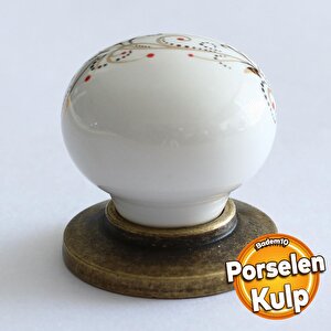 Gerçek Porselen Kulp Çiçekli Düğme Mobilya Mutfak Dolabı Çekmece Dolap Kulpları Kapak Kulpu Kulbu