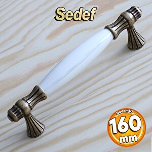 Gerçek Sedef Kulp Antik Sarı 160 Mm Mobilya Çekmece Dolap Mutfak Kulplar Kulp Dolabı Kulbu