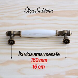 Gerçek Sedef Kulp Antik Sarı 160 Mm Mobilya Çekmece Dolap Mutfak Kulplar Kulp Dolabı Kulbu