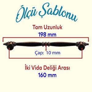 Petek Düz Metal 160 Mm Eskitme Antik Bakır Mobilya Mutfak Çekmece Dolap Dolabı Kulpu Kulbu Kulpları
