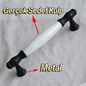 Gerçek Sedef Kulpu Siyah160 Mm Mobilya Çekmece Dolap Mutfak Kulpları Kulbu Kulpları Dolabı Kulpu