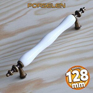 Gerçek Porselen Antik Sarı Beyaz 128 Mm Kulp Mobilya Mutfak Kulplar Dolabı Çekmece Dolap Kapak Kulpu