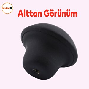 Mantar Düğme Mobilya Çekmece Çocuk Odası Dolap Dolabı Kapak Kulbu Kulpu Kulpları Mat Siyah 10 Adet