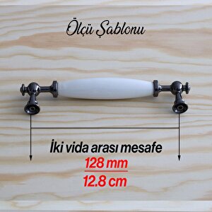 Gerçek Porselen Füme Beyaz 128 Mm Kulp Mobilya Çekmece Mutfak Kulplar Kulbu Dolabı Dolap Kapak Kulpu