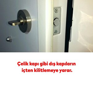 Silindir Barel Göbek Kilidi Çelik Kapı İçeriden Kilitleme Kilidi 90 Mm 3 Anahtarlı Çevirmeli Kilit