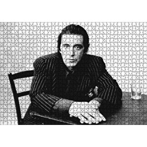Al Pacino Baba Filminden Çizgili Ceket Puzzle Yapboz Mdf Ahşap 1000 Parça
