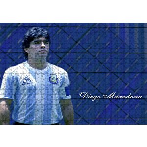 Diego Maradona Arjantin Milli Takımı Kaptanı Puzzle Yapboz Mdf Ahşap 500 Parça