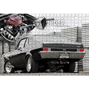 1969 Chevrolet Nova Arka Görünüş Puzzle Yapboz Mdf Ahşap 500 Parça
