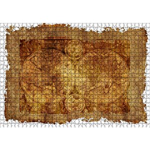 Latince Eski Dünya Haritası Puzzle Yapboz Mdf Ahşap 1000 Parça