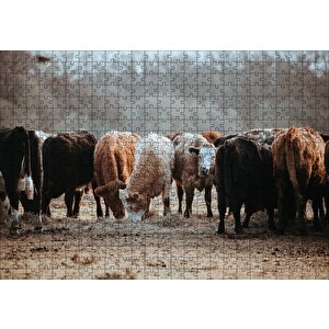 Otlayan Büyükbaş Hayvanlar Puzzle Yapboz Mdf Ahşap 500 Parça