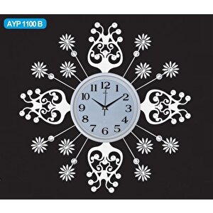 Galaxy Ayp-1100-b Ferforje Taşlı Duvar Saati Beyaz