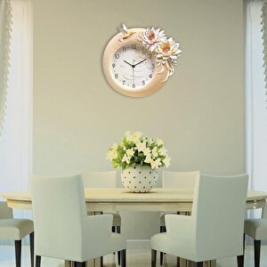 1008 P Ultıma Çiçek Ve Kuş Desenli 40cm Dekoratif Duvar Saati