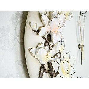 Regal 1012w Ultıma Kabartma Çiçek Desenli 40cm Dekoratif Duvar Saati