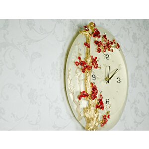 Regal 1009 R Ultıma Kabartma Çiçek Desenli 40cm Dekoratif Duvar Saati