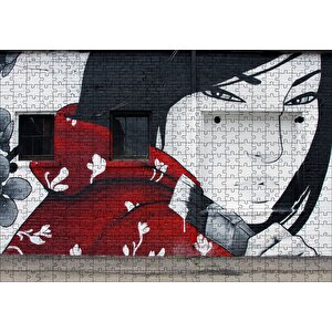 Cakapuzzle  Duvar Boyama Graffitici Kız Puzzle Yapboz Mdf Ahşap