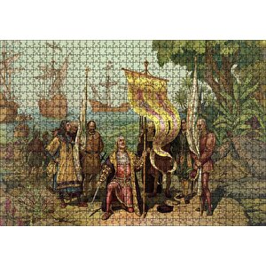 Christopher Columbus Ve Kaşifler Puzzle Yapboz Mdf Ahşap 1000 Parça