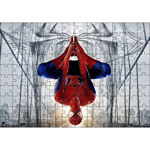 Ters Asılı Duran Spider Man Puzzle Yapboz Mdf Ahşap 120 Parça