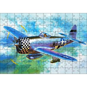 Savaş Uçağı Tuval Puzzle Yapboz Mdf Ahşap 120 Parça