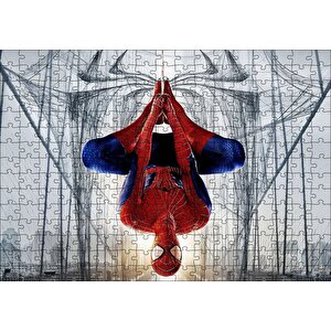 Cakapuzzle  Ters Asılı Duran Spider Man Puzzle Yapboz Mdf Ahşap