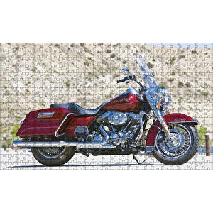 Harley Davidson Bordo Motorsiklet Puzzle Yapboz Mdf Ahşap 500 Parça