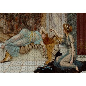 Haremde İstirahat Saati Puzzle Yapboz Mdf Ahşap 500 Parça