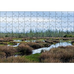 Sazlıklar Ve Su Kenarında Otlar Puzzle Yapboz Mdf Ahşap 120 Parça