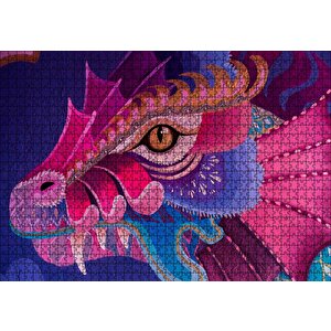 Cakapuzzle  Ejderha Renk Yaması Puzzle Yapboz Mdf Ahşap