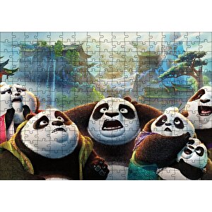 Kung Fu Panda 3 Panda Ailesi Puzzle Yapboz Mdf Ahşap 255 Parça