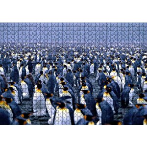 İmparator Penguenleri Mahşer Kalabalığı Puzzle Yapboz Mdf Ahşap 1000 Parça