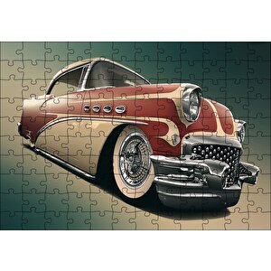 1956 Buick Special Kırmızı Beyaz Puzzle Yapboz Mdf Ahşap 120 Parça