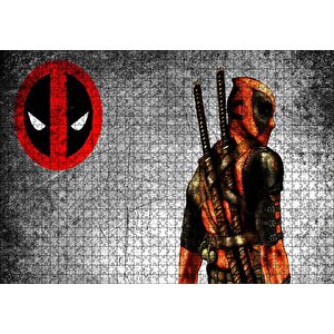 Deadpool Gri Eski Duvar Arka Plan Puzzle Yapboz Mdf Ahşap 1000 Parça