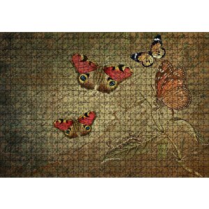 Mektup Satırları Ve Kelebekler Puzzle Yapboz Mdf Ahşap 1000 Parça