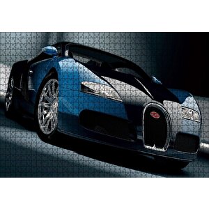 Mavi Siyah Bugatti Puzzle Yapboz Mdf Ahşap 1000 Parça