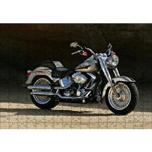Gri Harley Davidson Motorsiklet Puzzle Yapboz Mdf Ahşap 255 Parça
