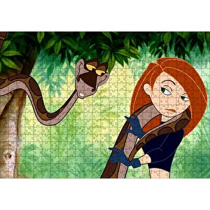 Kim Possible Ve Kahverengi Yılan Puzzle Yapboz Mdf Ahşap 500 Parça