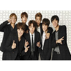 Bts Koreli Gençler Zafer İşareti Puzzle Yapboz Mdf Ahşap 500 Parça