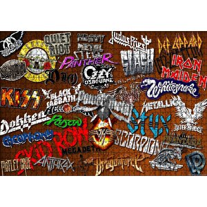 Meşhur Rock Grupları Puzzle Yapboz Mdf Ahşap 1000 Parça