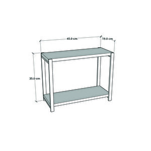 Banyo Düzenleyici 2 Raflı Metal Masa Üstü Organizer Atlantik Çam