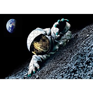 Uzay Astronot Gezegen Görseli Puzzle Yapboz Mdf Ahşap 500 Parça